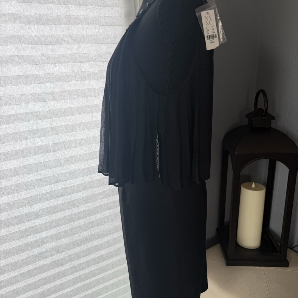 New York & Company Black Pleated Dress - Picture 2 of 3